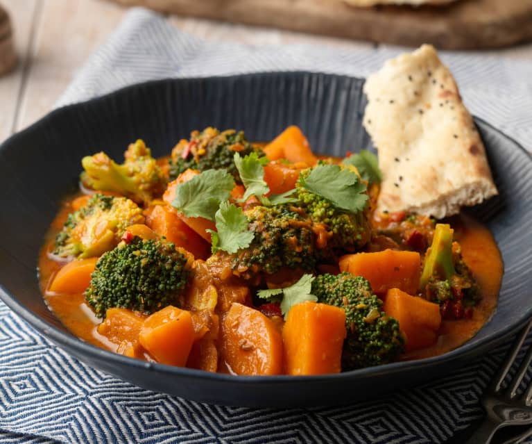 Curry de camote y brócoli
