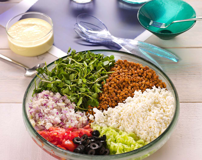 ENSALADA DE LENTEJAS AL ESTILO GRIEGO