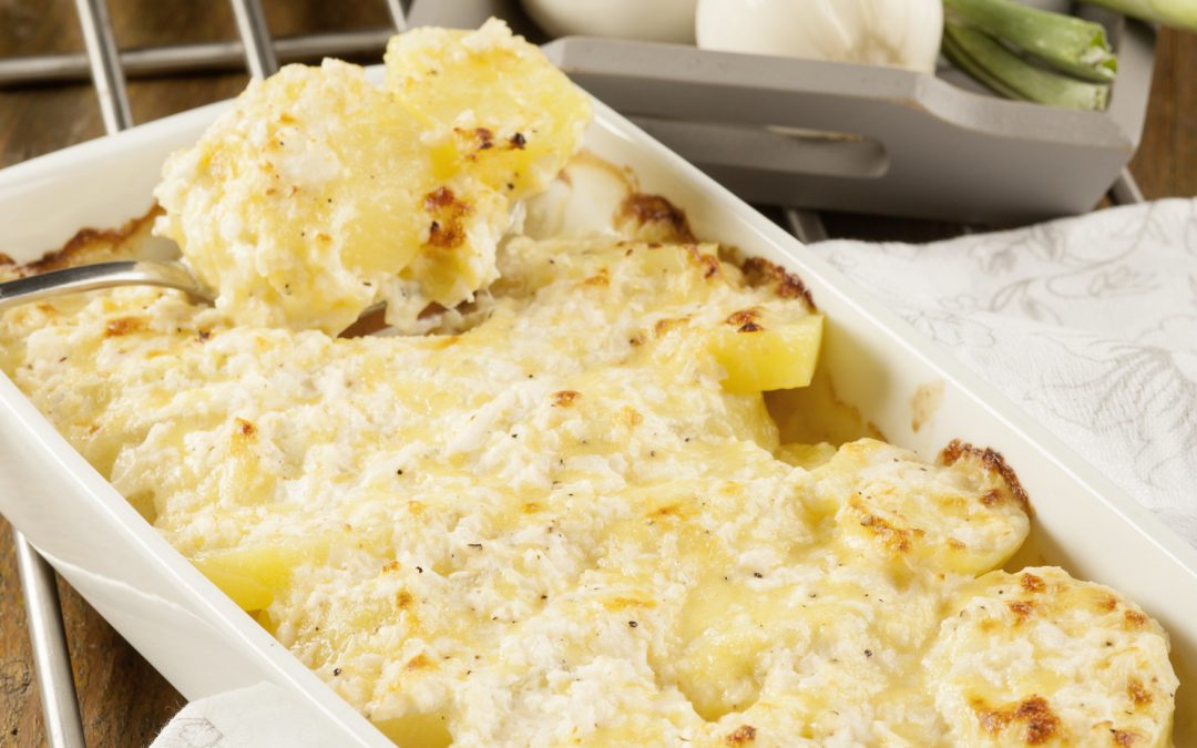 Papas gratinadas con crema de queso