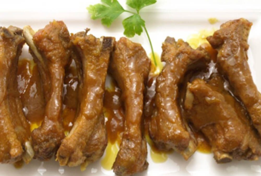 COSTILLAS DE CERDO CON MIEL Y MOSTAZA