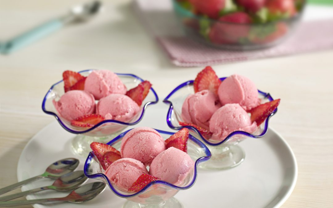 Helado de frutilla y yogur