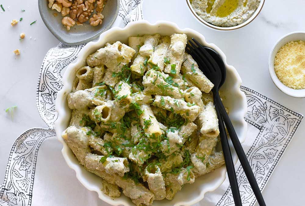 PASTA CON PESTO DE ALCACHOFA