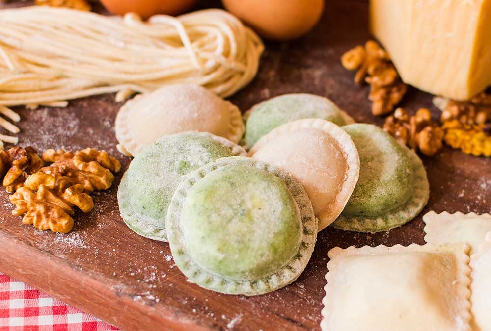 RAVIOLES DE ZANAHORIA Y QUESO CABRA