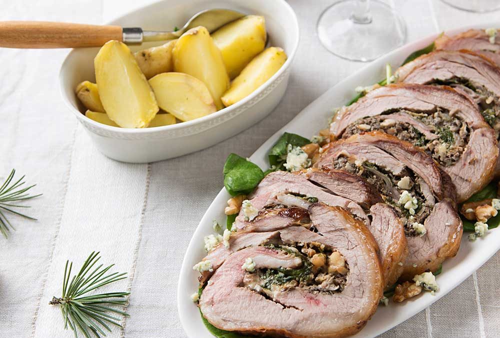 TERNERA RELLENA DE CHAMPIÑONES Y QUESO AZUL